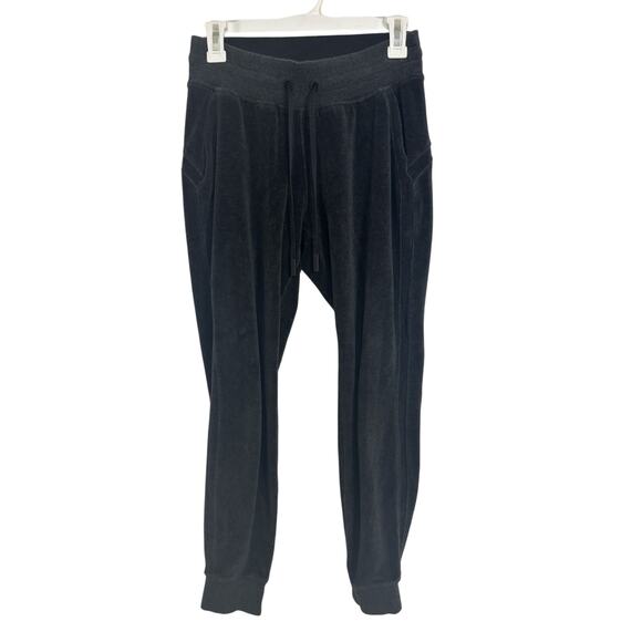 Lululemon Warm Down Jogger Velour Heathered Black Size 4 Sweatpants - Picture 2 of 6